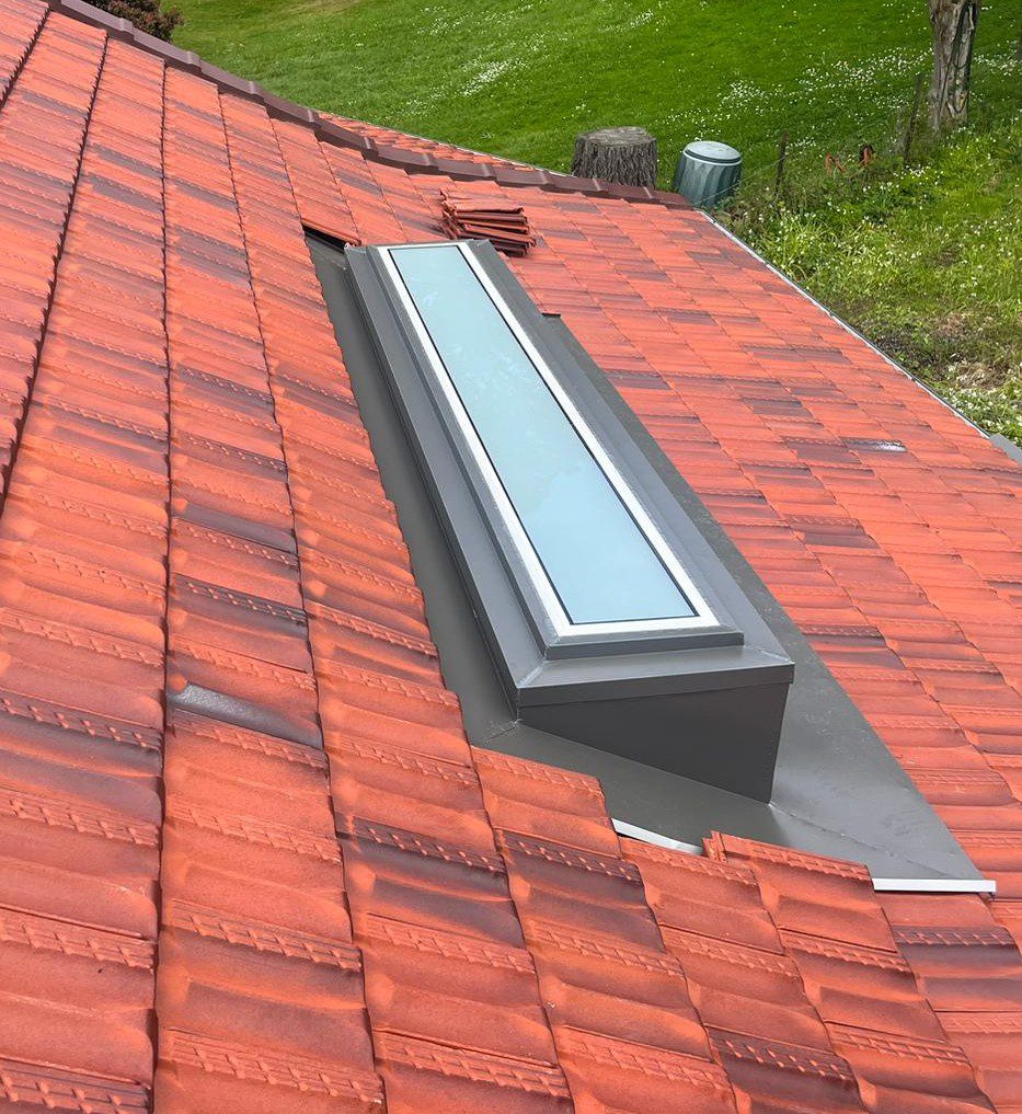 Residential custom skylight on tile roof 1