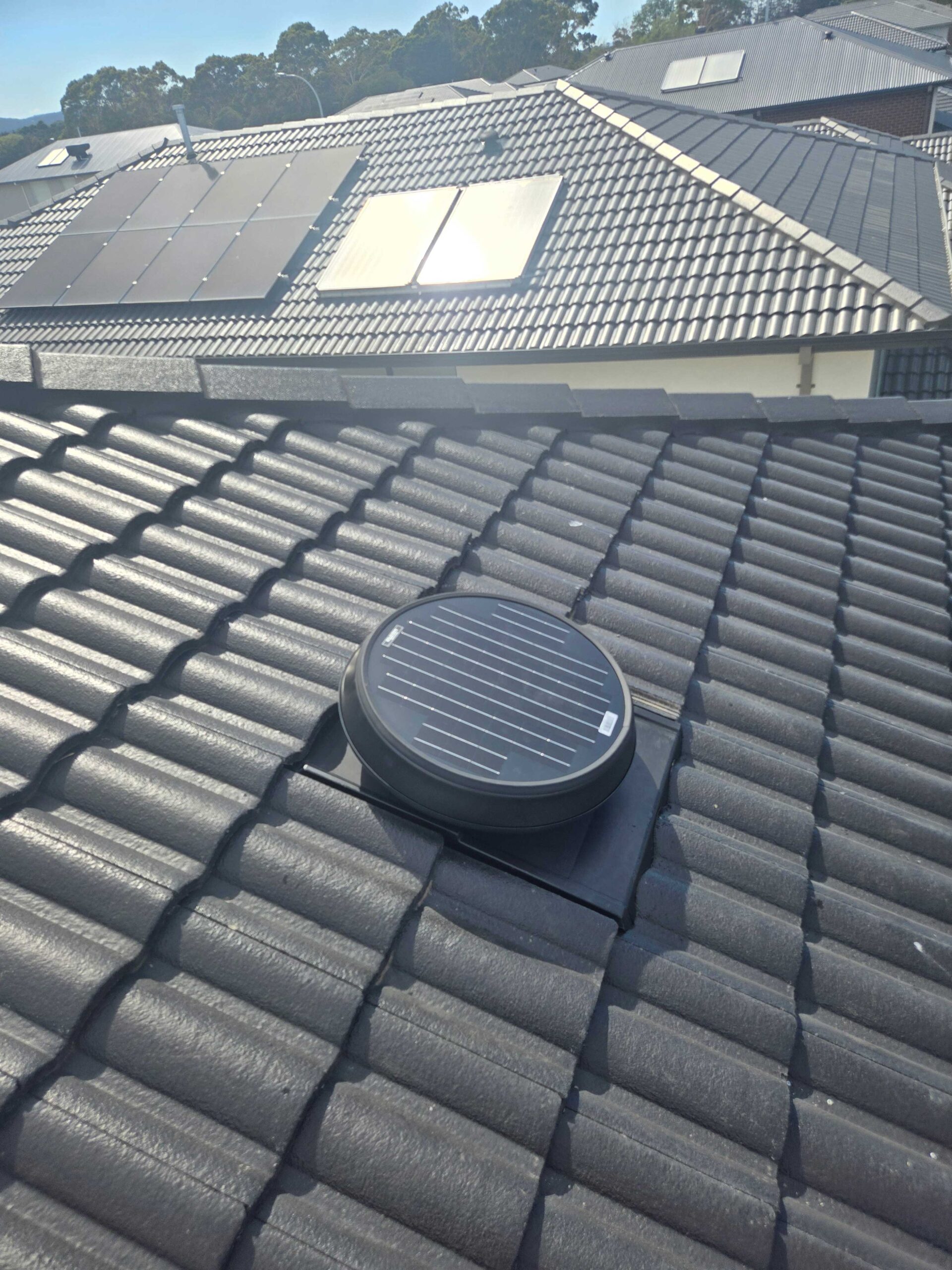 Solar Powered Roof Ventilation on tiled residential roof in Parkdale scaled